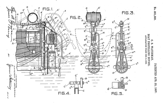 EVINRUDE #269 Patent for the OUTBOARD Boat MOTOR 